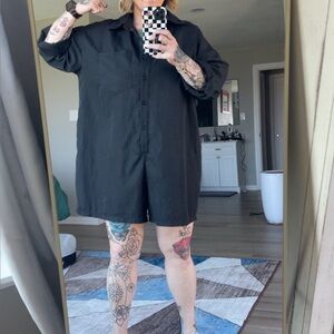 Black Button-Up romper